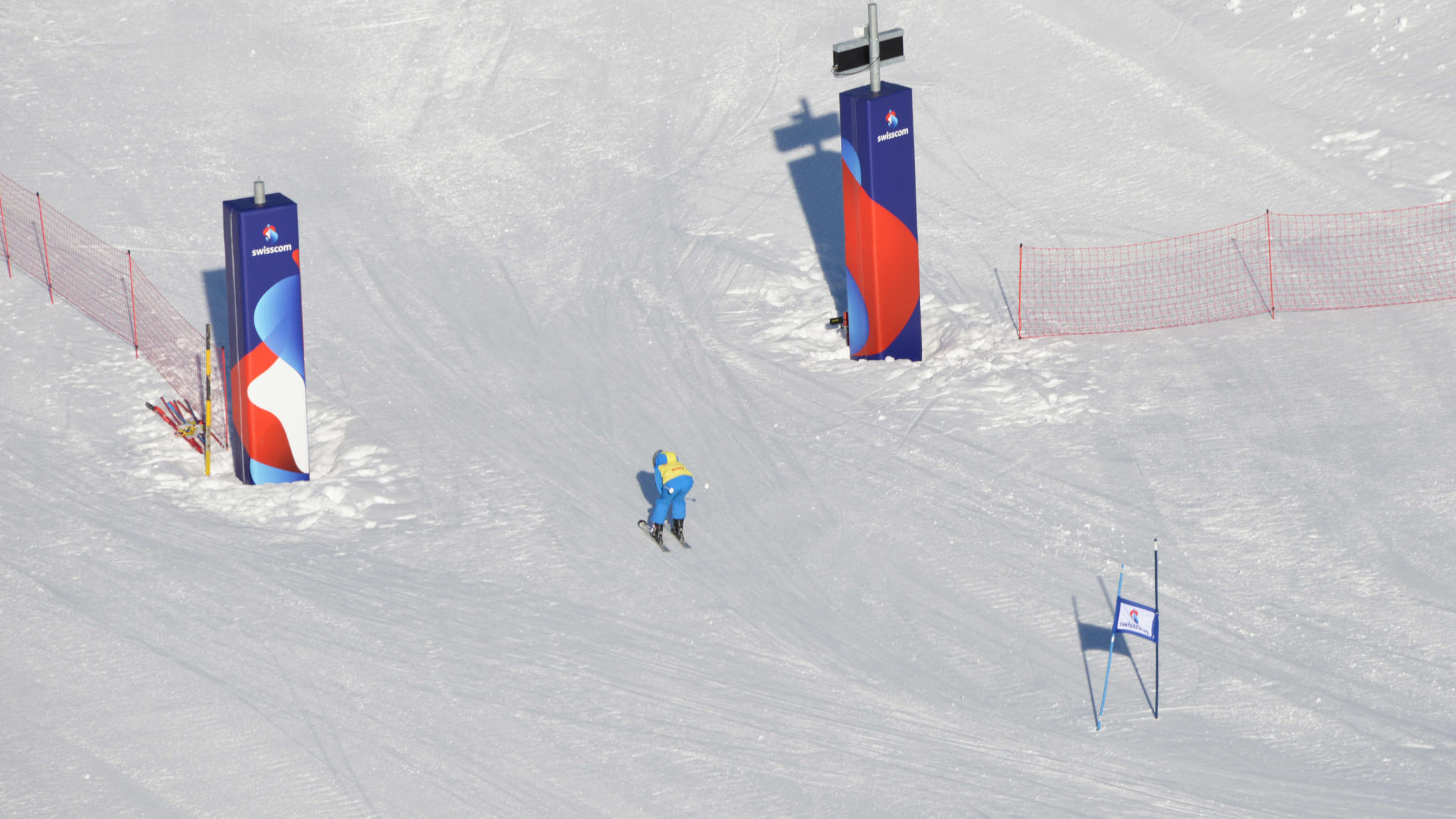 Im Ziel der Swisscom Skimovie-Piste